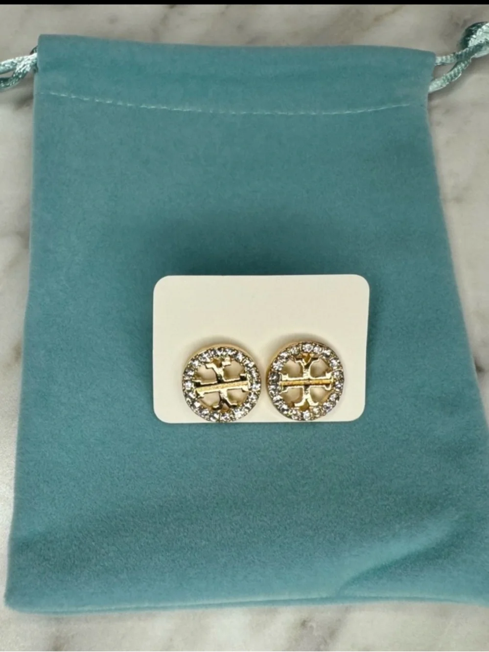 New! Tory Burch-Like Gold Reverse T Earrings OS